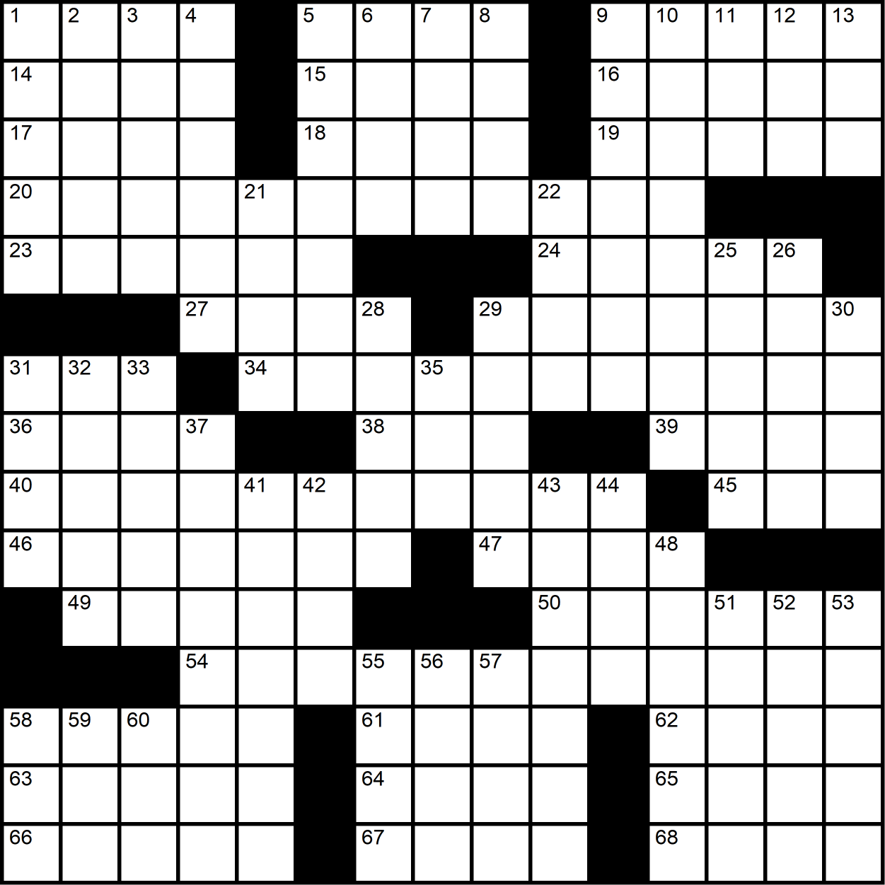 A 15x15 themed crossword grid.